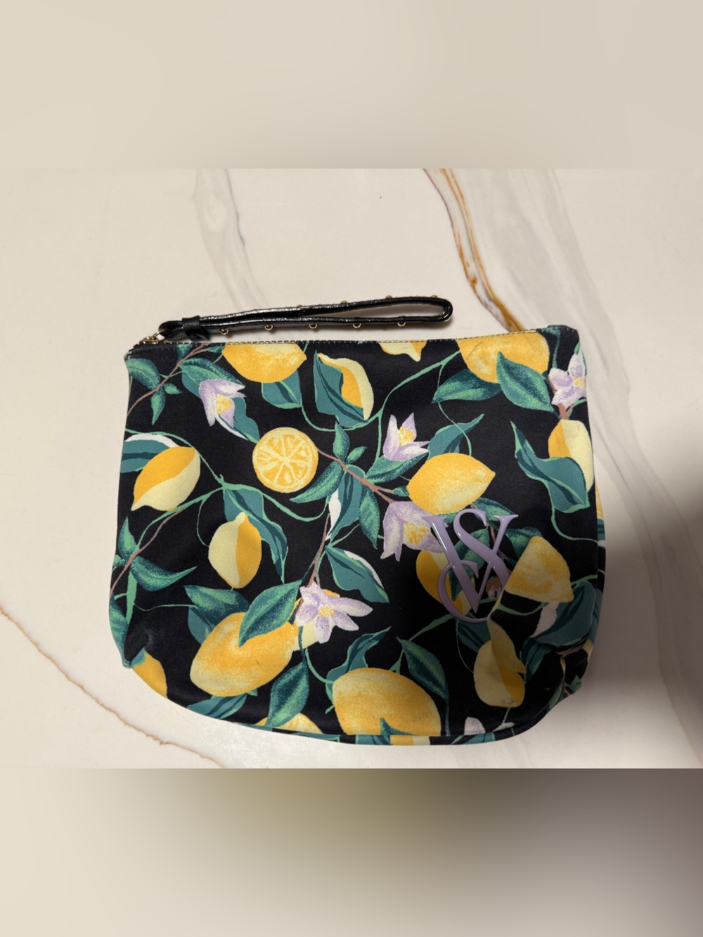 Victoria Secret Lemon Print Wristlet Pouch